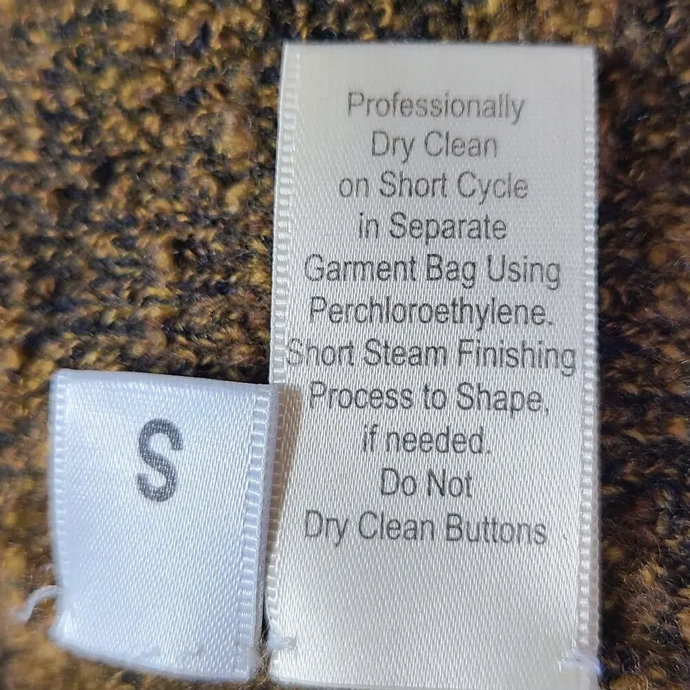 Vintage dia Boutique Brown Knit Sweater with Pockets Women's Oversize S USA 2597 - Picture 4 of 9